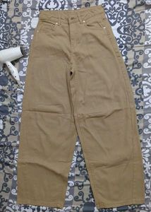 H&amp;M Barrel-leg Twill Trousers (NEW)