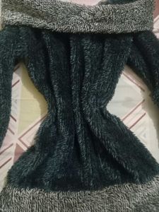 Fuzzy faux Off-Shoulder Sweater