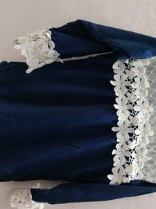 Navy Blue Lace Top