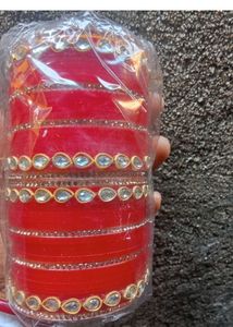 Red & Gold Bridal Chura Set