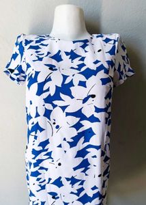 White Knee-Length Shift Dress
