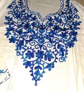 Embroidered White short  Kurta