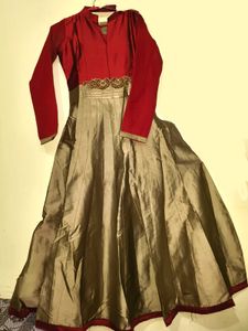Red And Beige Gown