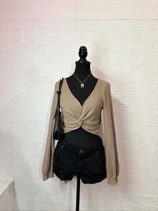 Twist Front Long Sleeve Top