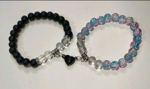 FREE SHIPPING...Matching Magnetic Heart Bracelets