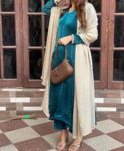 Teal Jimmy Choo Plazzo Kameez