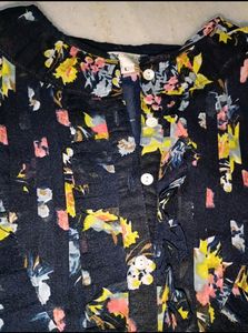Floral Net/ Mesh Shirt-top