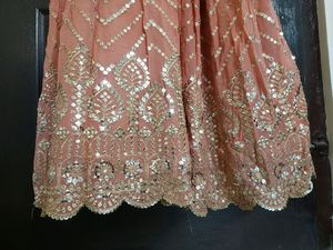 SALE!!Pastel Peach Heavy Sequinns Gown ❤️