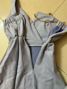 Grey Mini Shiny Dress