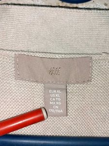 H&amp;M Oversized Crop Cardigan Sweater Cream