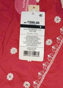 Coral Embroidered Tunic Top