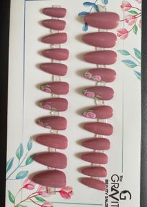 Mauve Press-On Nails