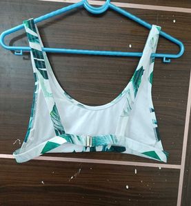 Tropical Leaf Print Bra