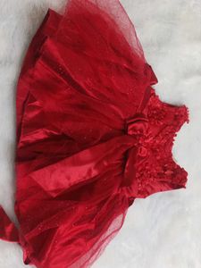 Adorable Red Net  dress