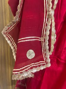 Red Embroidered Kurta Set