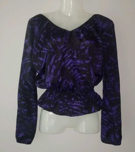 Michael Kors  peplum Purple Print Top