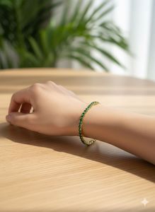 Premium Anti Tarnish Gold &amp; Green Jewelry Set