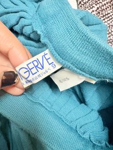 Warm Pleated Blue Top