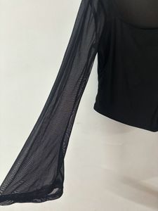 black mesh top