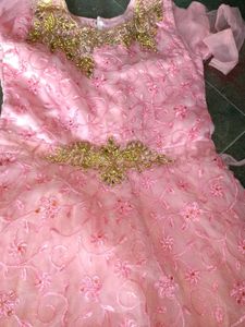 Yellow &amp; and pick gown wedding