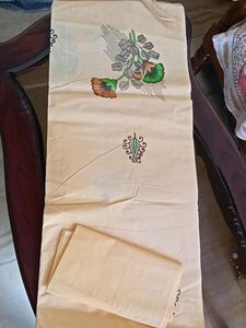 Cream Color Painted Saree