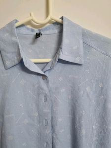 Rio ICE Blue Colour Crop Shirt