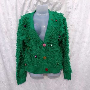 Oversized Christmas Tree Cardigan 💚