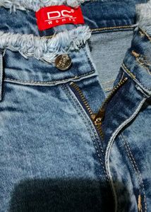 High-Waist Ripped Denim (Light Blue)