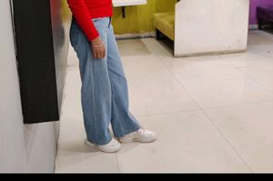 Ice Coloured Wide Leg Jean