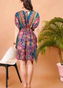 Boholyfe Radient Paisley Print  Boho Mini Dress