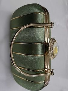 Green Satin Clutch