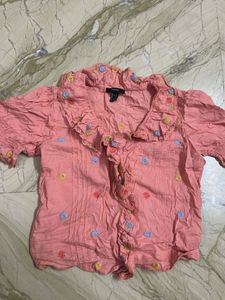Forever 21 Floral Embroidered Top