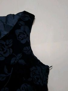 Black Floral Velvet Dress