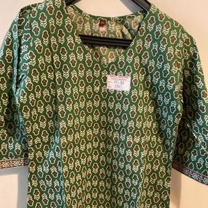 Green Printed Cotton Top