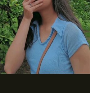 Blue Polo Ribbed Top (Price Negotiable If Anyone W