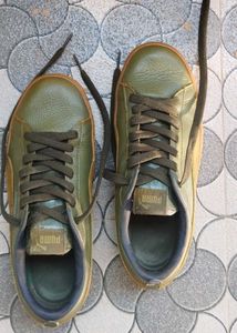 Puma Olive Green Platform Sneakers