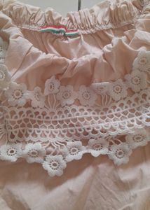 Pink Off Shoulder Adjustable Dress