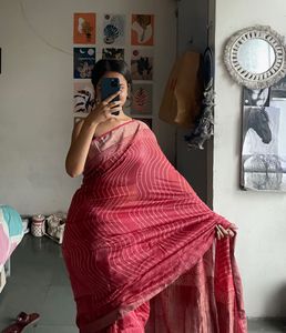 Pink Patterned Saree