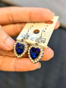Blue Heart Earrings