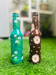 Hand-Painted Decorative Bottles(set Of 2)