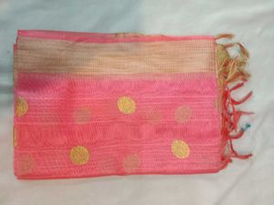 Pink Dupatta with Gold Dots