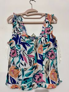 Floral Print Ruffle Top