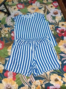Striped Top & Shorts Set