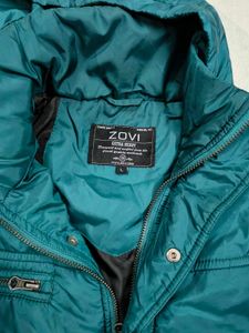 Zovi Teal Green Hooded Puffer Jacket