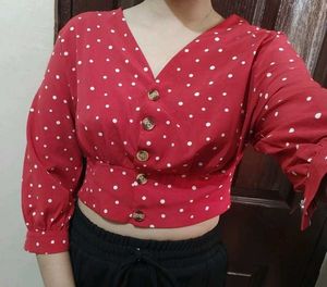 Red Dotted Top