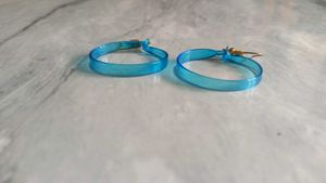 Glass Hoop Earrings 💙🌀