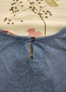 All About You Embroidered Sleeve Denim Top