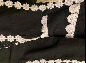 Pakistani Lace Black Kurta Pant Set