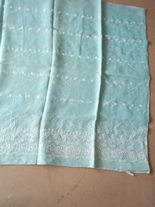 Beautiful sky blue saree with embroidery