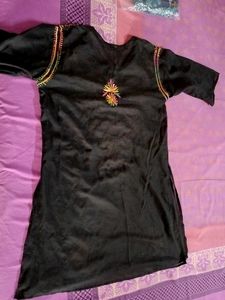 Embroidered Black Kurti
